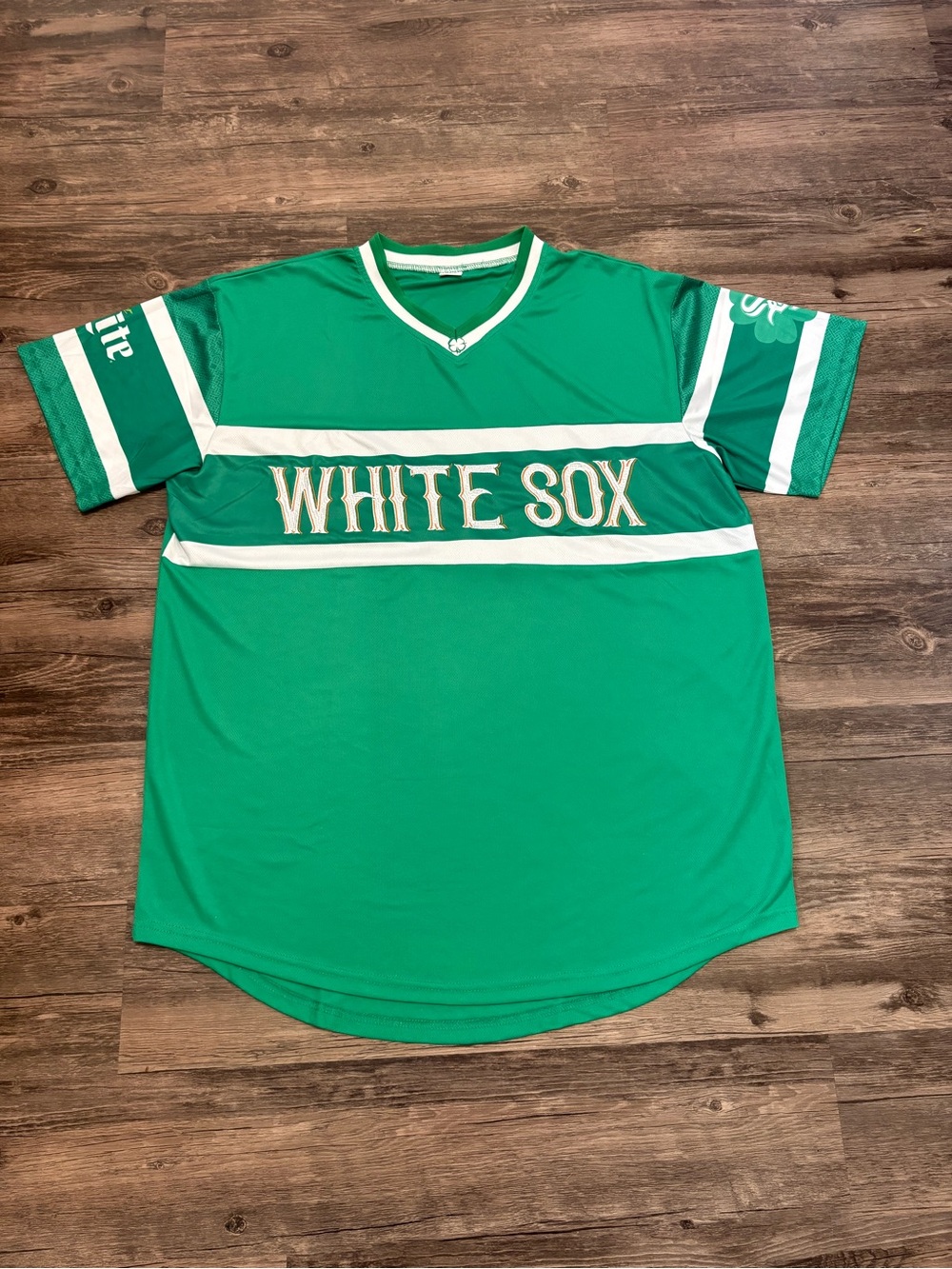 Men's Green White Sox Athletic Jersey with White Trim